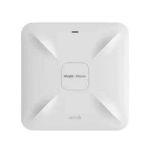 Ruijie Reyee white square WiFi 6 access point on white background.